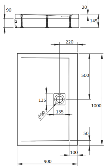 Поддон для душа Radaway Argos D 100x90
