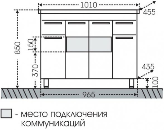 Тумба с раковиной СанТа Родос 100