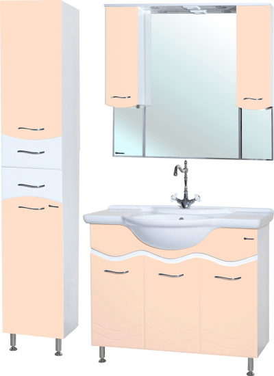 Мебель для ванной Bellezza Мари 105 белая, бежевая