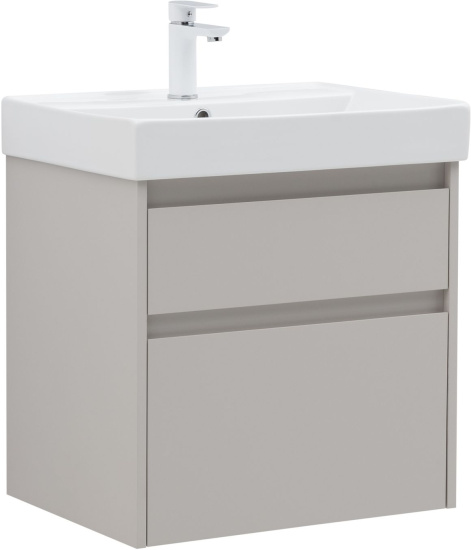 Тумба с раковиной Aquanet Nova Lite 2.0 60 2 ящика, бежевая