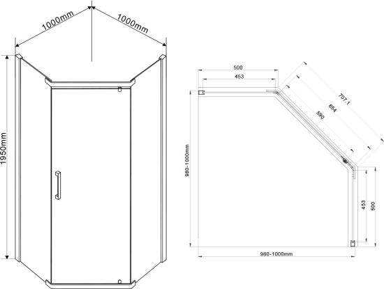 Душевой уголок Vincea Stresa VSP-1S100CL 100x100, профиль хром, стекло прозрачное