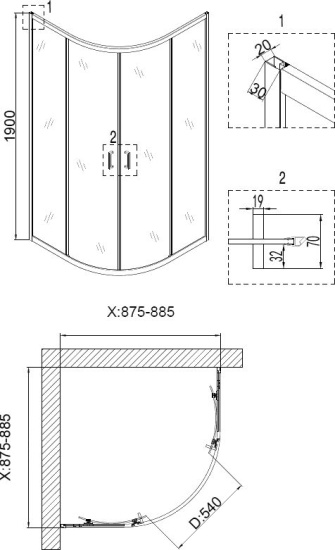 Душевое ограждение Niagara Nova NG-6606-08