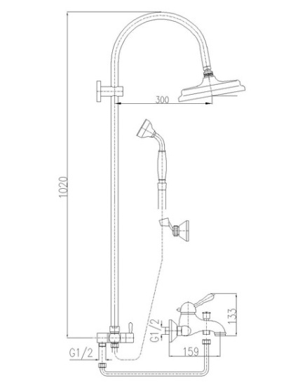 Душевая стойка Rav Slezak Labe L054.5/3Z
