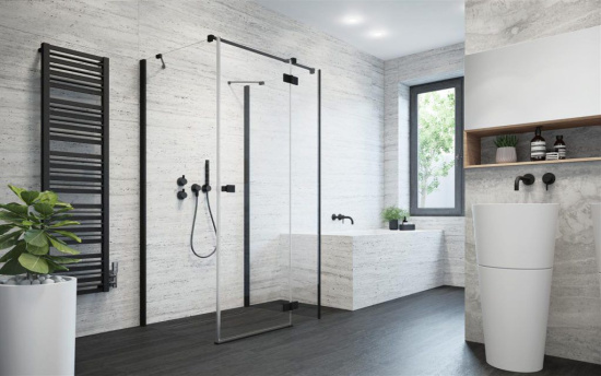 Душевой уголок Radaway Essenza New Black KDJ+S 100х80 R