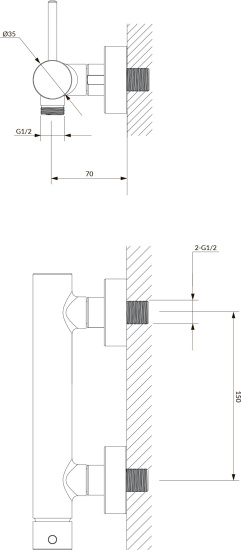 Смеситель для душа Omnires Y Y1240BL черный