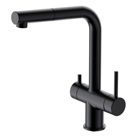 Смеситель для кухни Gappo G4397-76 с выдвижным изливом, черный