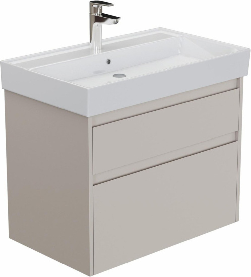 Тумба с раковиной Aquanet Nova Lite 2.0 60 2 ящика, бежевая