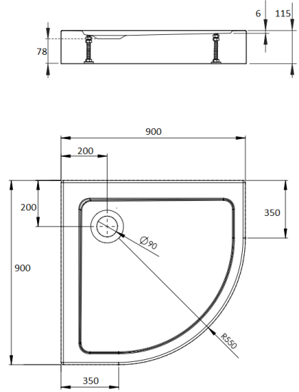 Поддон для душа Radaway Doros A Compact 90x90