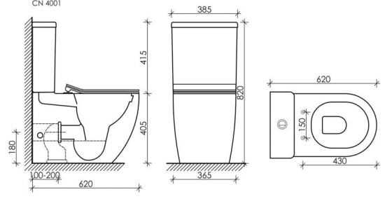 Унитаз-компакт Ceramicanova Metropol Rimless CN4001