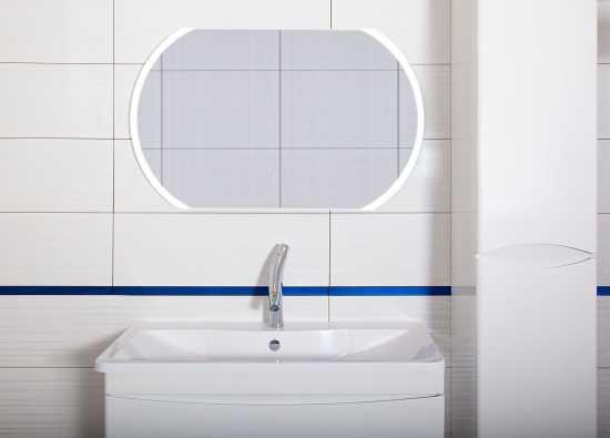 Зеркало Бриклаер Вега/Мальта 100 с подсветкой, овальное