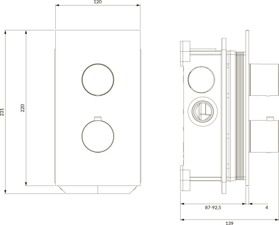 Смеситель для душа Omnires Contour CT8036CR термостат, хром