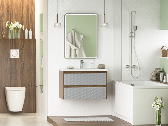 Тумба с раковиной Brevita Chester 80 подвесная