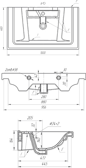 Тумба с раковиной Bellezza Альдо 100 белая
