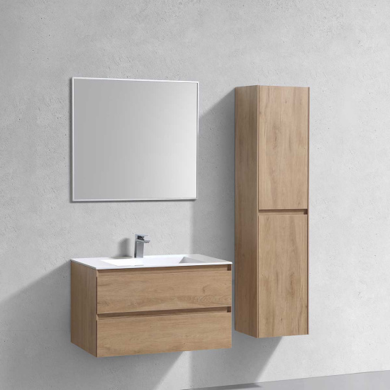 Тумба с раковиной Vincea Luka 80 2 ящика, натуральный дуб