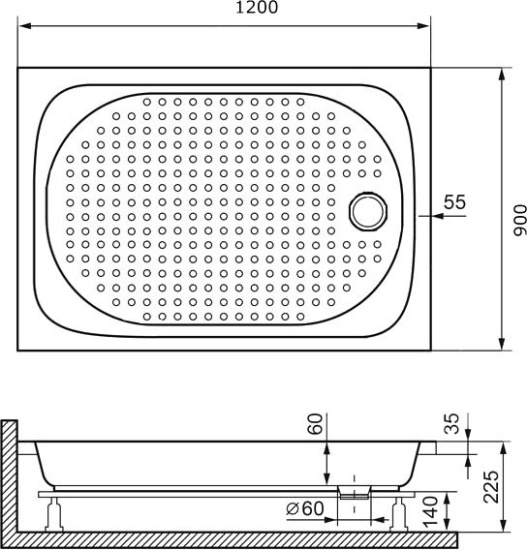 Поддон для душа RGW Acrylic Lux/TN 120x90