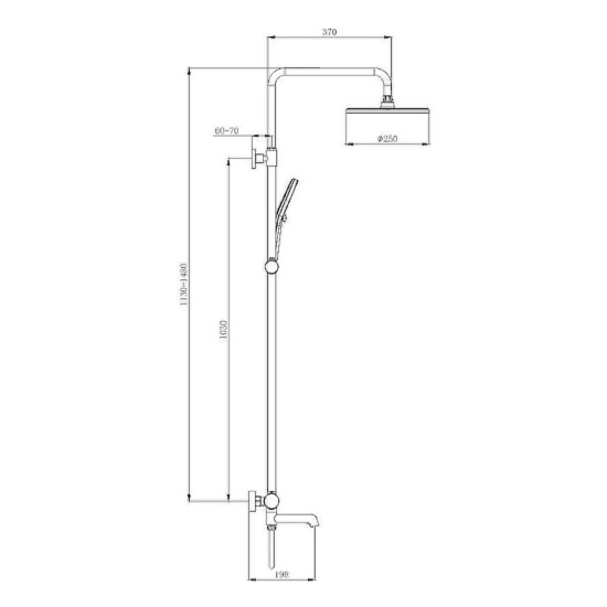 Душевая стойка Raglo R20.26.09 с термостатом, графит