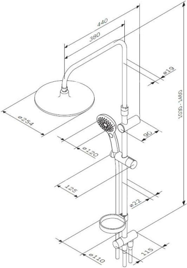 Душевая стойка AM.PM Inspire 2.0 F0750A100