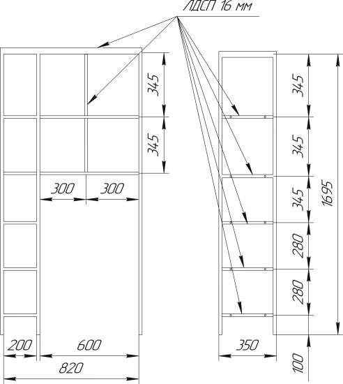 Шкаф Sanflor Лофт северное дерево светлое, черный муар, для стиральной машины