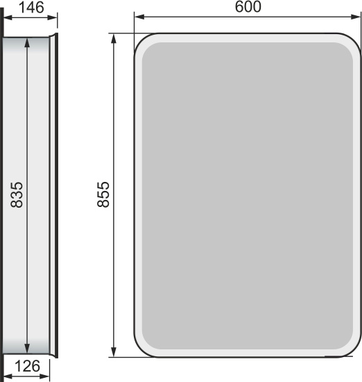 Зеркало-шкаф Jorno Pastel 60, белый жемчуг
