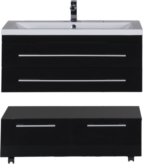 Тумба Aquanet Нота 100 подкатная черная