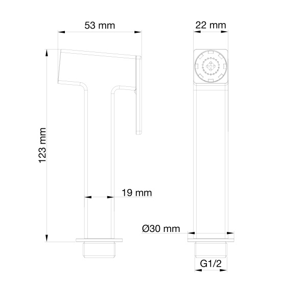 Гигиеническая лейка Wonzon & Woghand WW-88PQ02-CR