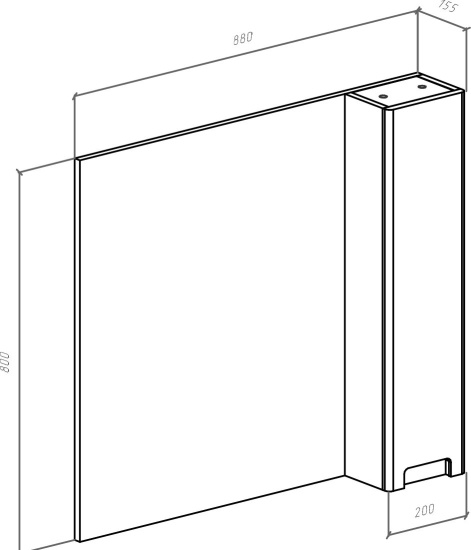 Зеркало Bellezza Пегас 90 R бежевое