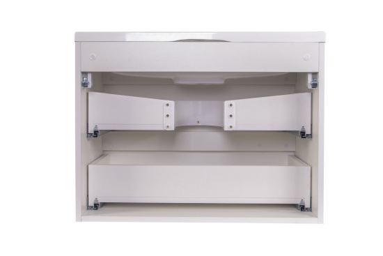 Тумба с раковиной Style Line Бергамо мини 70 2 ящика Люкс антискрейтч белая, Plus подвесная