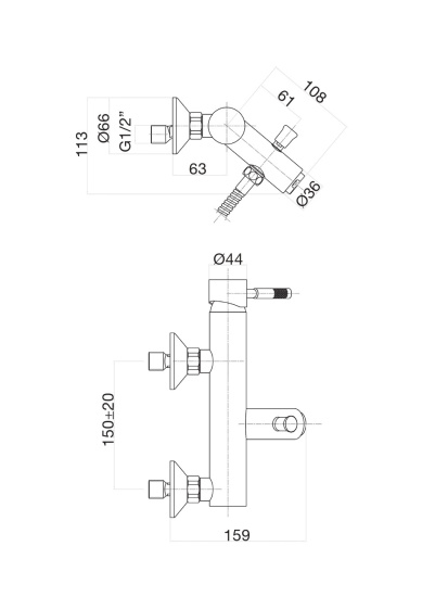 Смеситель для ванны Fiore Xenon 44NN5151, черный
