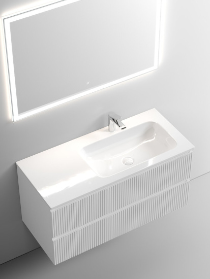 Тумба с раковиной Sancos Snob T 100 Bianco правая SNT100RW, подвесная