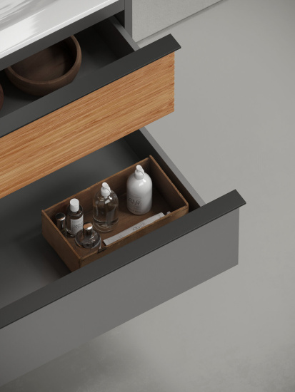 Тумба с раковиной Sancos Delta 80 дуб красный/графит, DL80GR