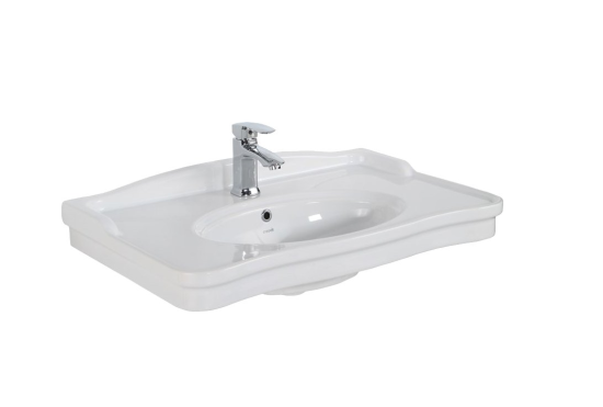 Мебель для ванной ValenHouse Эстетика 80 белая подвесная, ручки бронза