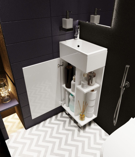 Мебель для ванной 1MarKa Laura 40Н напольная, белый глянец