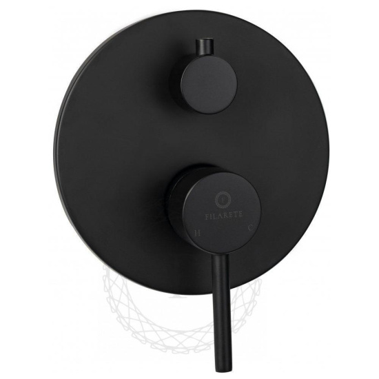 Душевая система Filarete Roun FL1024BL, черный