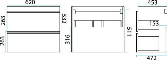 Мебель для ванной Misty Кантри 65 подвесная, 2 ящика