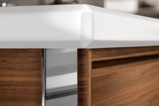 Тумба с раковиной Villeroy & Boch Antheus 100 american walnut, с подставкой из глянцевой стали