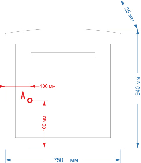 Зеркало Misty Манхеттен 75 с полкой и подсветкой