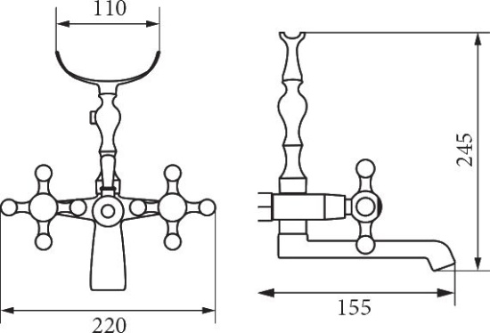 Смеситель для ванны Veragio Agatha VR.AGT-3701.CR