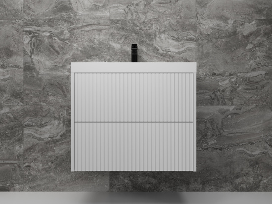 Тумба с раковиной Style Line Стокгольм 70  подвесная, белый рифленый софт