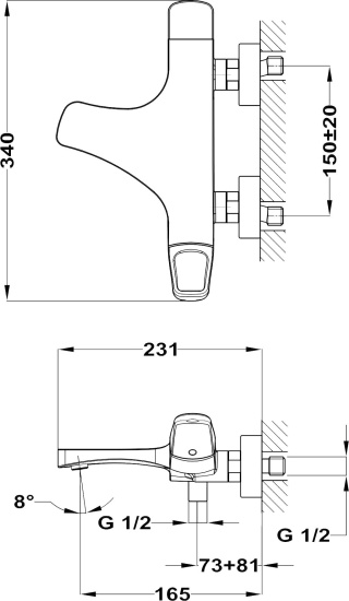 Смеситель для ванны Teka Sense 911210200