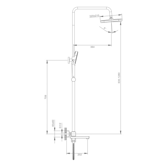 Душевая стойка Raglo R30.24 хром
