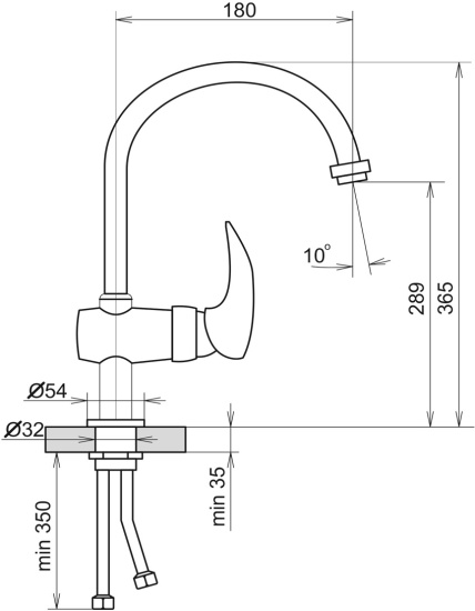 Смеситель для кухни AquaGranitEx C-5035 черный