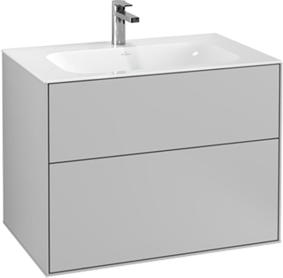 Мебель для ванной Villeroy & Boch Finion 80 light grey matt lacquer, с настенным освещением