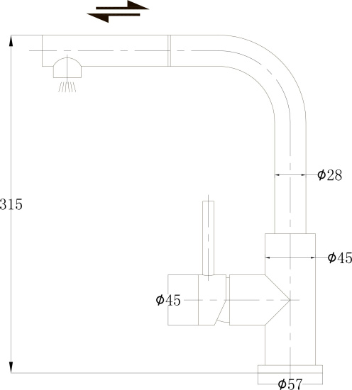 Смеситель для кухни Omnires Albany AB1455IN никель