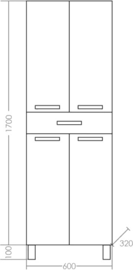 Пенал СанТа Нептун 60 напольный/подвесной