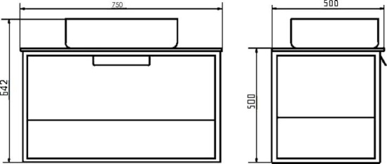 Тумба с раковиной Comforty Кёльн 75 дуб темный