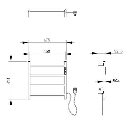 Полотенцесушитель электрический Wonzon & Woghand Bonn WW-AL404-GM