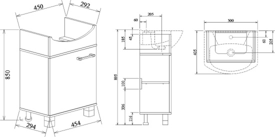 Мебель для ванной Sanflor Толедо L, 50, венге орегон