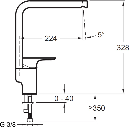 Смеситель для кухни Jacob Delafon Aleo E72360-CP