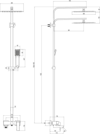 Душевая стойка Lemark Unit LM4562C