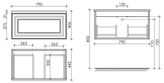 Тумба с раковиной Sancos Very 80 Bianco VR80W